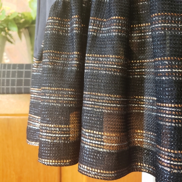 S vintage 70's/80's sparkly black disco dress w/tie - Picture 3 of 7